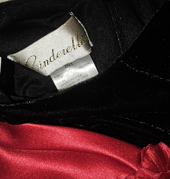Cinderella Girls Size 2t Velour Black Red Satin Formal Party Dress RGUC - Picture 5 of 7